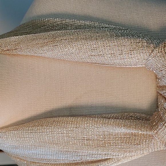 KIMBERLY, GOLD‎ SCARF WITH SILVER THREADS lovely scarf will dress up any outfit - Picture 3 of 7